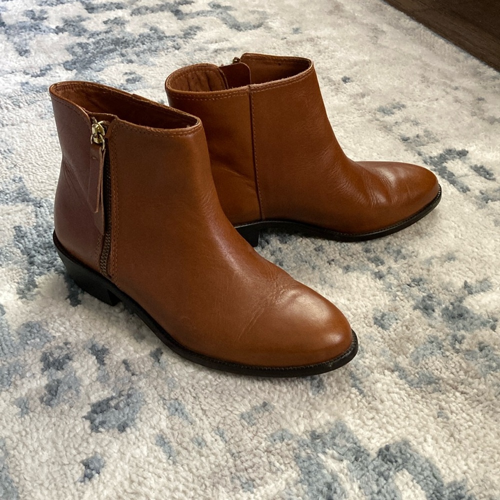 J. Crew Brown Leather Ankle Boots